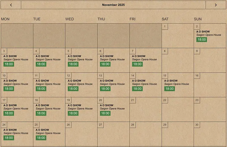 ホーチミン｜サイゴンオペラハウス・アオショー 鑑賞／チケット手配／wow! [W] S席