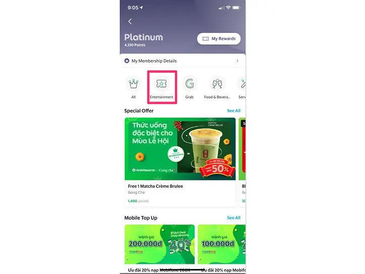 Grab乗車で溜まったポイントを使って映画を見よう！