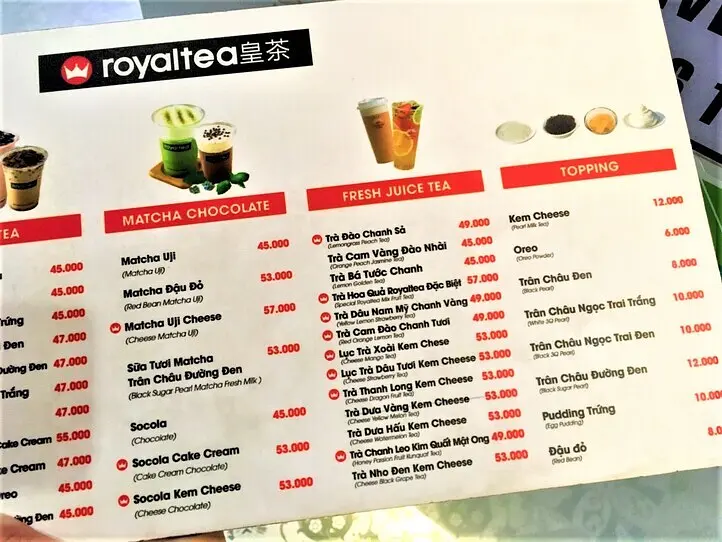 ホーチミンでタピオカドリンクを飲もう　～Royaltea（ロイヤルティー）編～