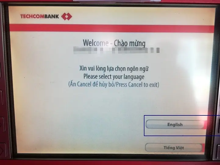 ベトナムのATMでのお金の引き出し方法（TECHCOM BANK）