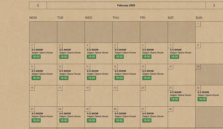 ホーチミン｜サイゴンオペラハウス・アオショー 鑑賞チケット（1階サイドもしくは3階席）／チケット手配のみ／市民劇場／ナイト