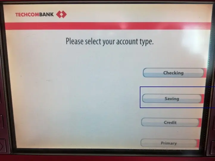 ベトナムのATMでのお金の引き出し方法（TECHCOM BANK）