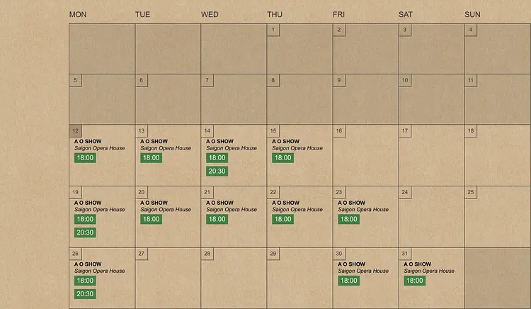 ホーチミン｜サイゴンオペラハウス・アオショー 鑑賞チケット（1階サイドもしくは3階席）／チケット手配のみ／市民劇場／ナイト