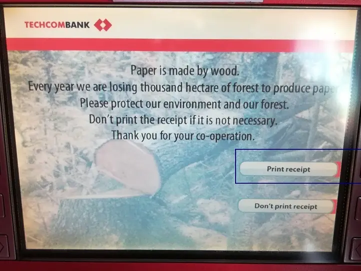 ベトナムのATMでのお金の引き出し方法（TECHCOM BANK）