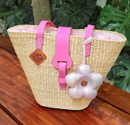 カゴバッグ・ギフトバッグのみ COMMON WARE かごバッグ カゴバッグ KIS Design:Abaca patch