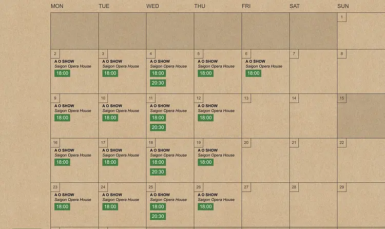 ホーチミン｜サイゴンオペラハウス・アオショー 鑑賞チケット（1階サイドもしくは3階席）／チケット手配のみ／市民劇場／ナイト