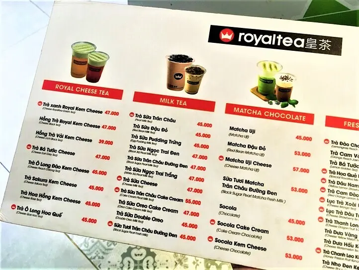 ホーチミンでタピオカドリンクを飲もう　～Royaltea（ロイヤルティー）編～