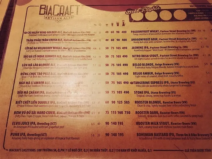 ホーチミンでたくさんのクラフトビールを楽しみたい！