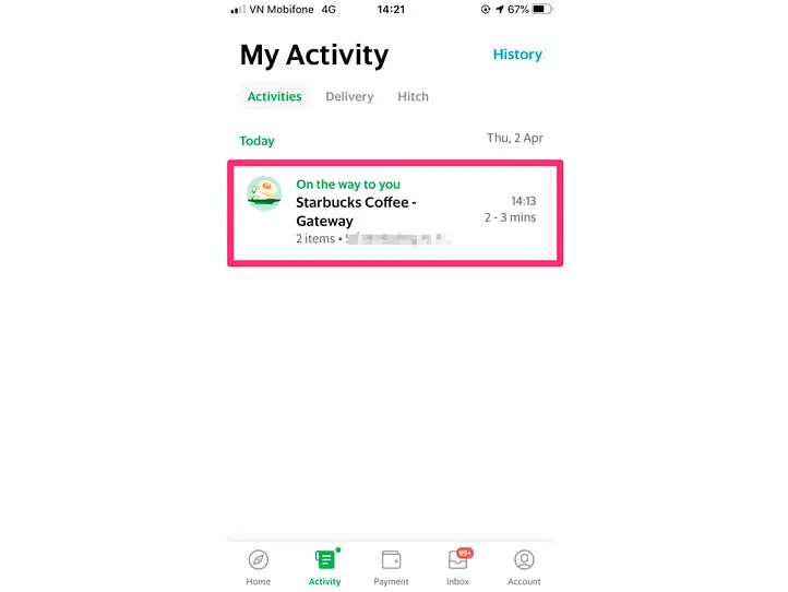 【Grabfood】デリバリーを使ってお家でスターバックスを飲もう