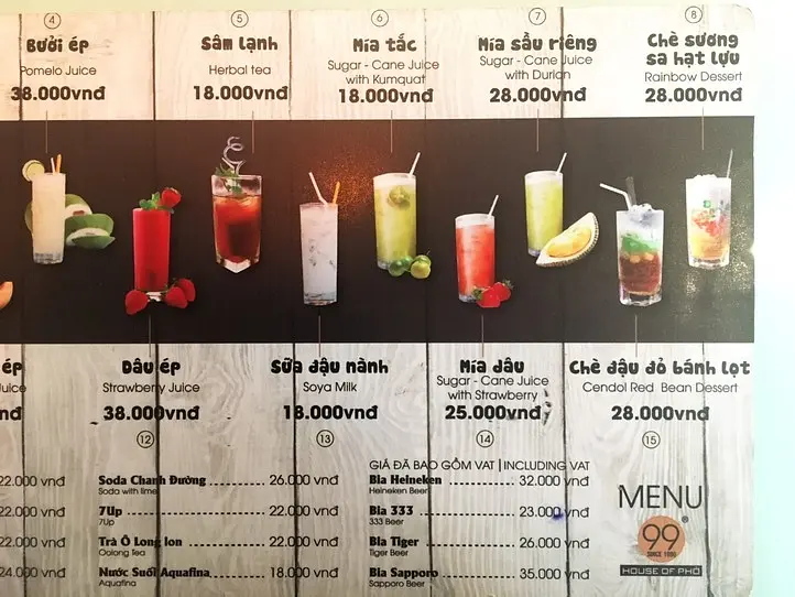 メニューが豊富なフォーのチェーン店「pho 99」（フォー99）