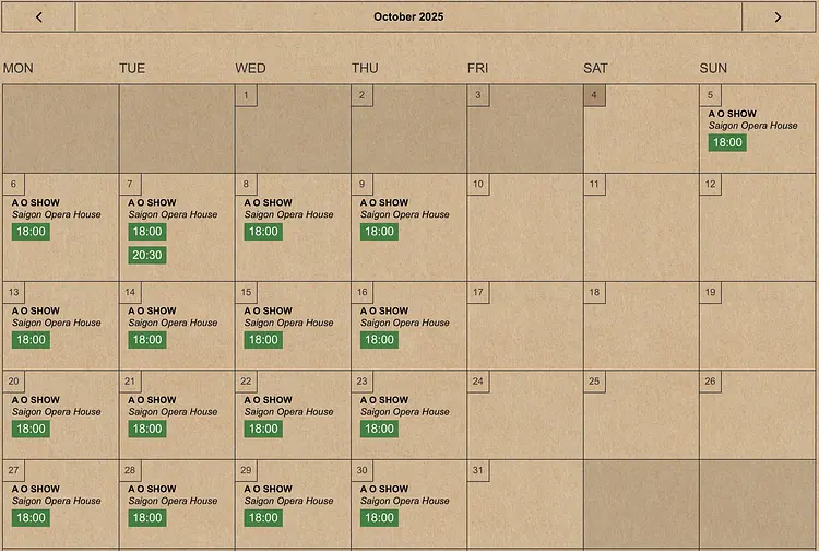 ホーチミン｜サイゴンオペラハウス・アオショー 鑑賞／チケット手配／wow! [W] S席